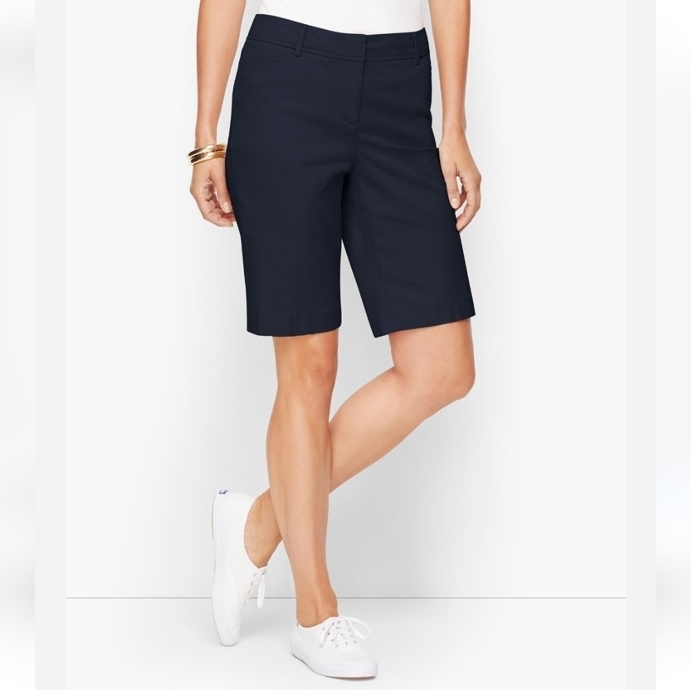 TALBOTS NWT The Perfect Short Twill Bermudas Navy Women's Size 4-6